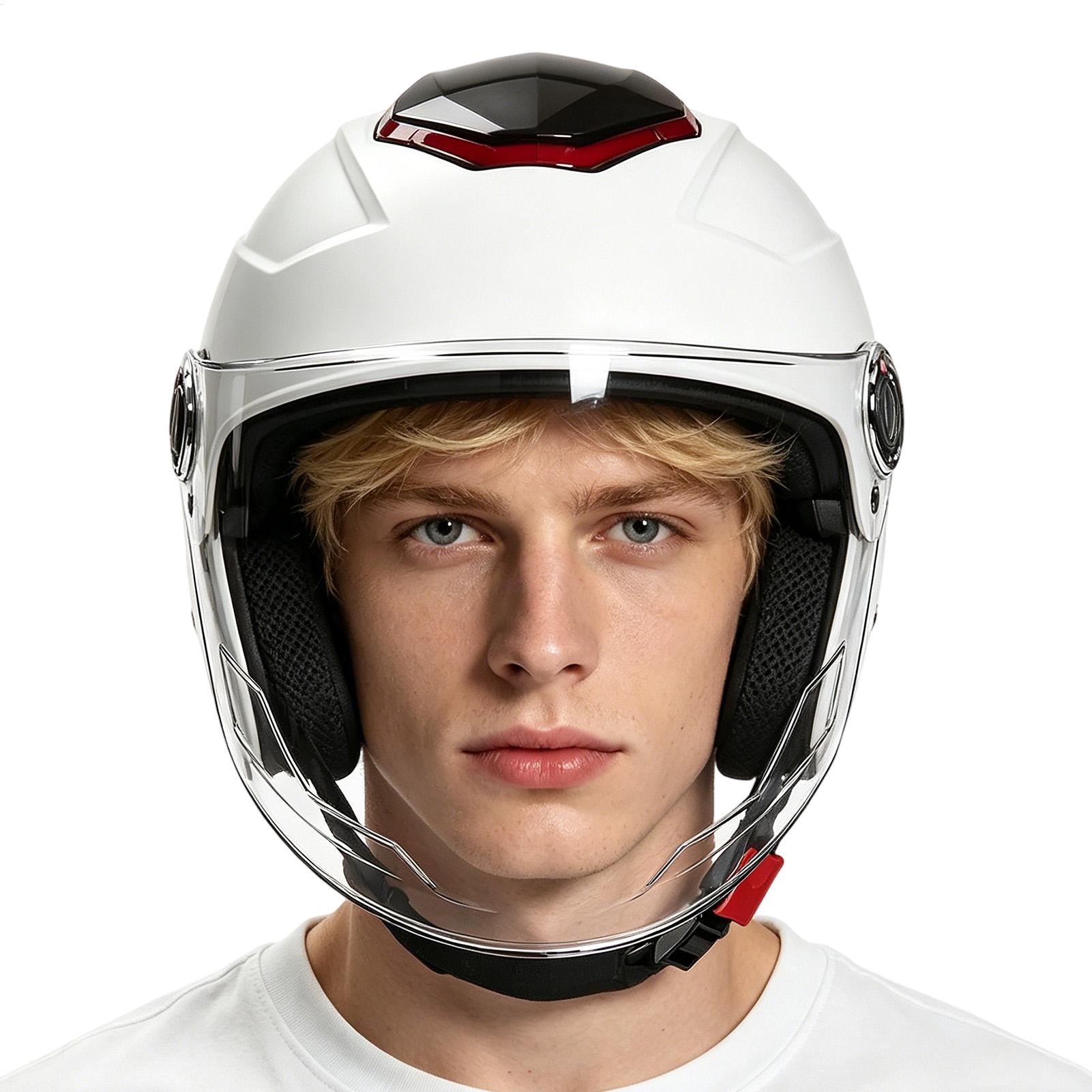 Cycling Commute Gear - Motorcycle Helmet Breathable Shock-Absorbing Headgear Motorcycle