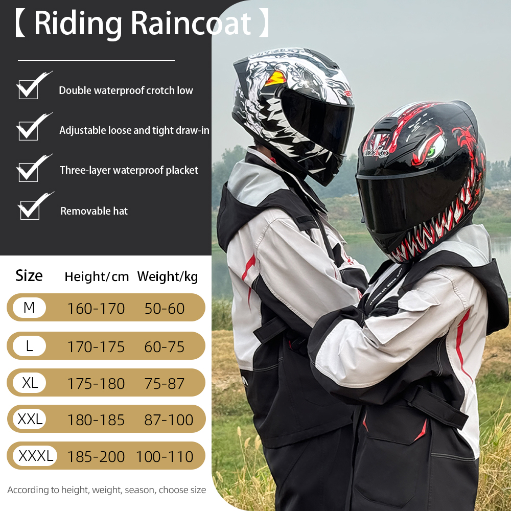 Motorcycle Rain Suit Raincoat  - Cycling Rain Jacket Commute recension och pris