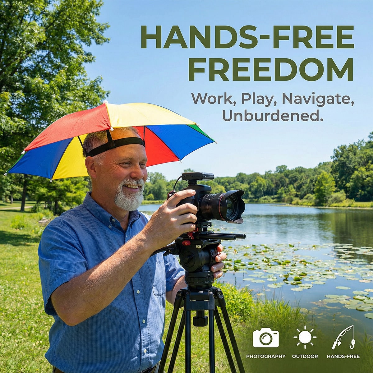 Hands Free Head Wear Umbrella  - Cycling Commute Rain recension och pris