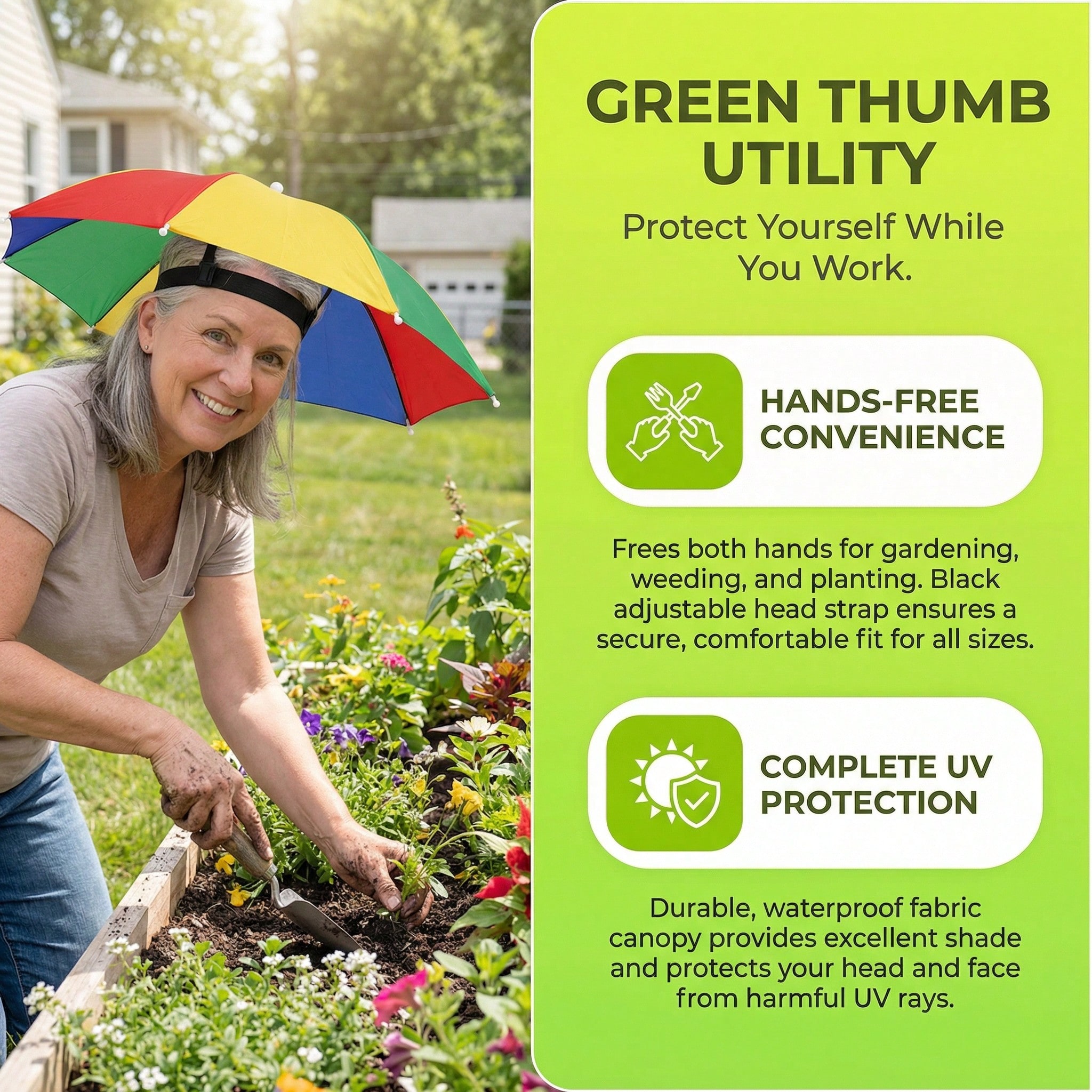 Hands Free Head Wear Umbrella  - Cycling Commute Rain recension och pris