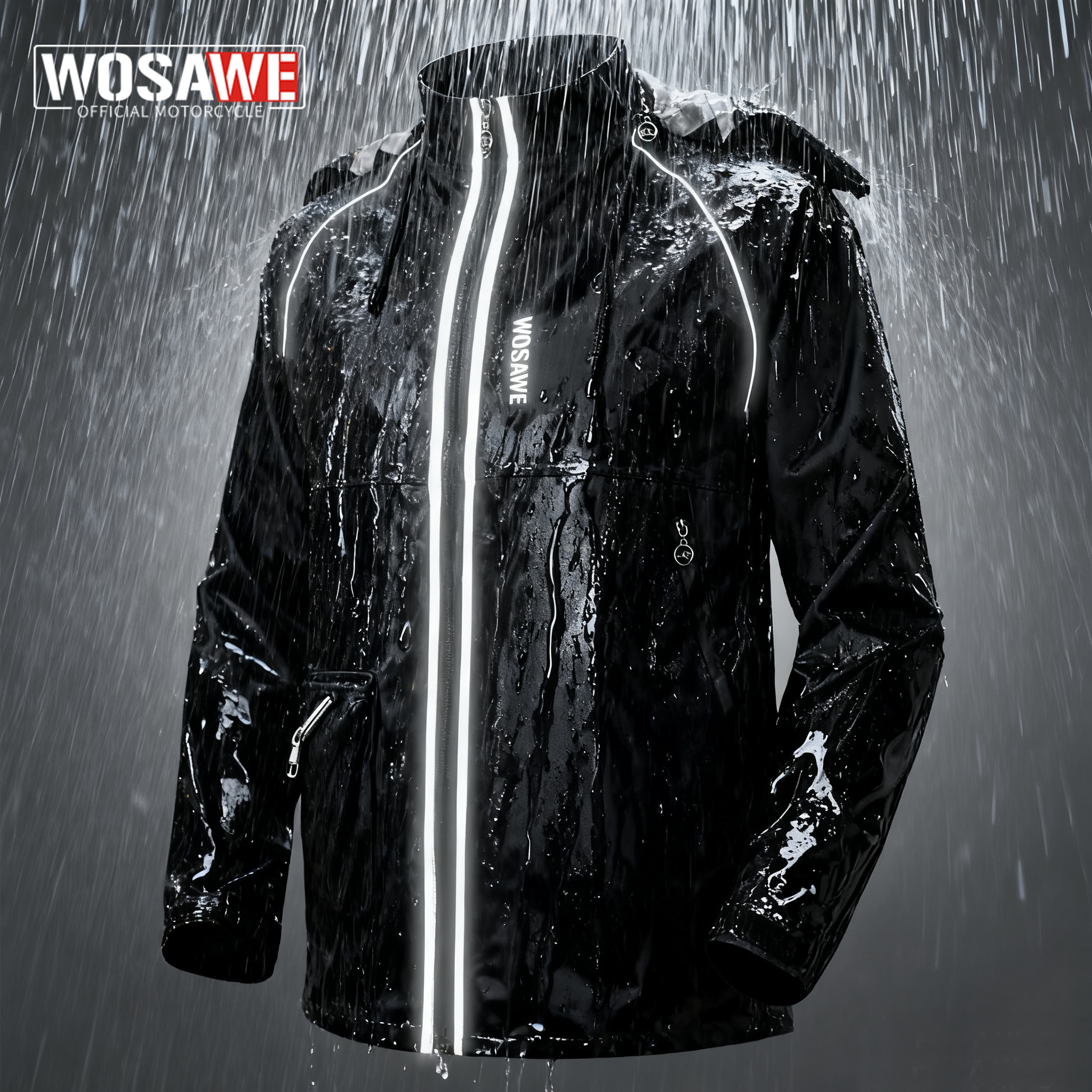 WOSAWE Motorcycle Raincoat 100 - Cycling Rain Jacket Commute recension och pris
