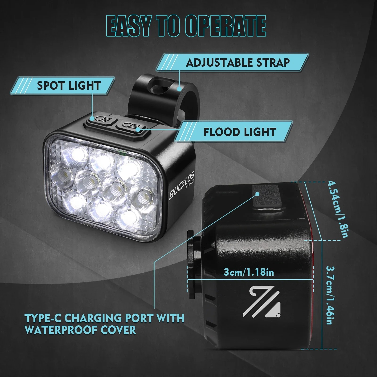 OEM/ODM BUCKLOS USB Charge Bic - Bike Light Front Rear recension och pris