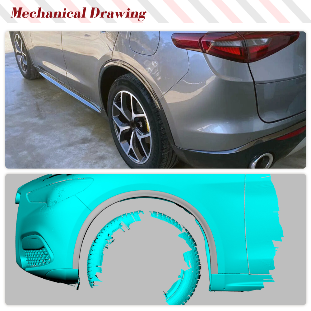 Car Wheel Arches For Alfa Rome - Fender Mudguard Set recension och pris
