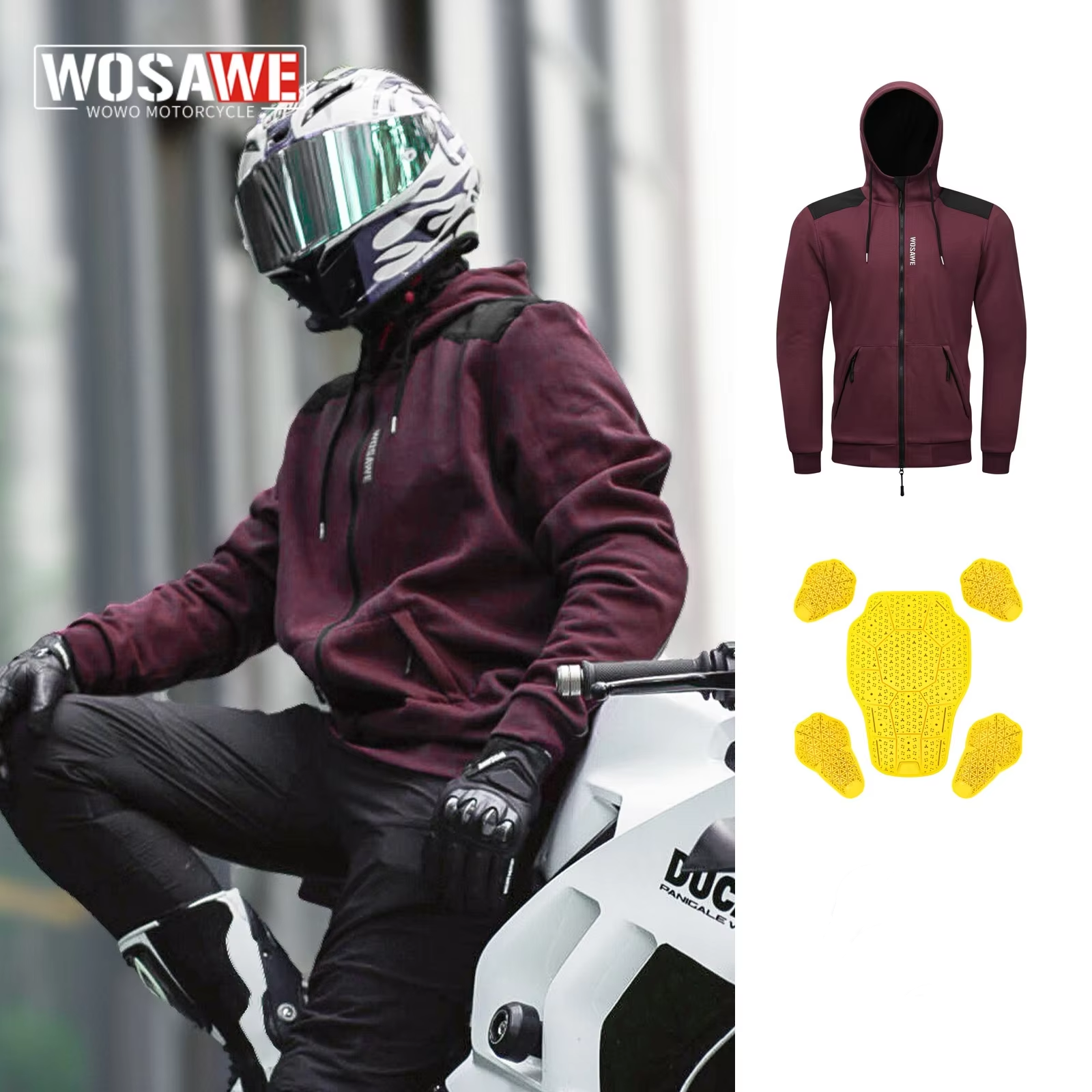WOSAWE New Motorcycle Jacket W - Cycling Commute Jacket recension och pris