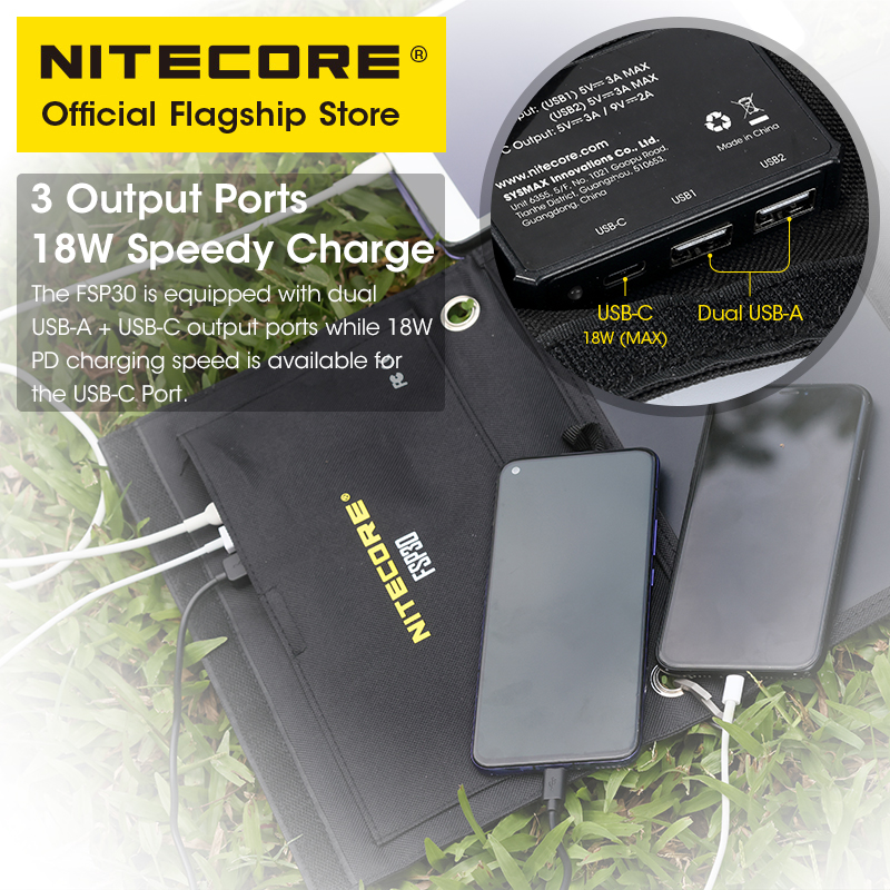 NITECORE FSP30 30W Portable So - Usb Charger Dynamo recension och pris